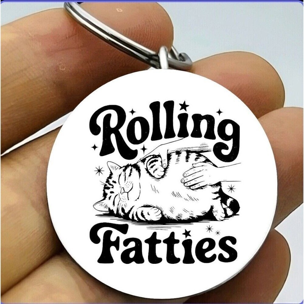 Cute Big Fat Cat Roll Peting Play Time Stainless Steel Pet Animal Cute Art
